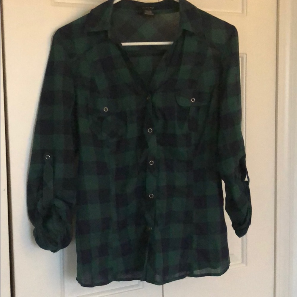 Navy/Green flannel